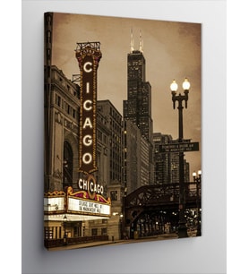 Kanvas Tablo Chicago Sokak Görünümü