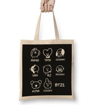 Bts Bt21 Graphic Bez Çanta Uzun Saplı