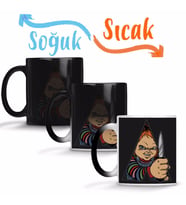 Chucky A Doll Work Orange Sihirli Kupa Bardak Porselen