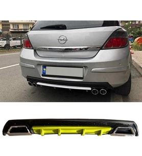 Opel Astra H Sarı Difüzör Çiftli Kare Egzoz Görünümlü D Tip Difizör 2004 - 2009