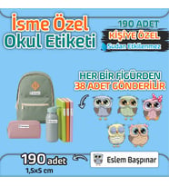 Kapbirhediye Okul Etiketi Isme Özel Kalem Defter Etiketi Baykuş Temalı 190 Adet