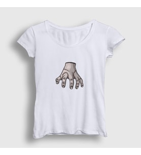 Presmono Kadın Beyaz The Thing Wednesday Addams Family Addams Ailesi T-Shirt 366127tt (Beyaz)