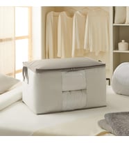 Ocean Home Textile Büyük Boy Pvc Pencereli Gri Çizgili Stuff & Things Hurç 60 x 43 x 35 cm