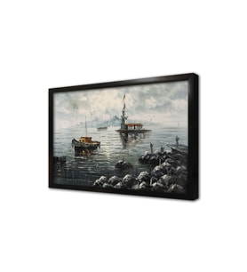 İstanbul Yağmur Yağışlı Kız Kulesi Çerçeveli Mdf Tablo