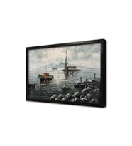 İstanbul Yağmur Yağışlı Kız Kulesi Çerçeveli Mdf Tablo