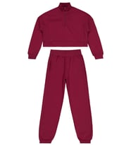 Civil Girls Fermuar Detaylı 10-13 Yaş Eşofman Takımı - Gri (Bordo)