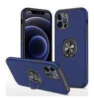 Apple İphone 12 Pro Kılıf Elit Yüzüklü Kapak - Lacivert