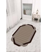 Kahverengi Çerçeveli Kaymaz Tabanlı Lazer Kesim Halı RV309 - 100 x 160 cm