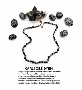 KARLI OBSİDYEN KOLYE M187