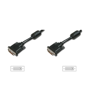 DVI Bağlantı Kablosu, DVI-D (24+1) Erkek  DVI-D (24+1) Erkek, 2x ferrit, 3 metre, UL, siyah renk