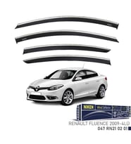 Niken Renault Fluence 2009 -Kromlu Cam Rüzgarlığı 4 LÜ (Siyah)