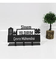 Çevre Mühendisi Masaüstü İsimlik - Metal Masa İsimliği - Kişiye Özel İsimlik