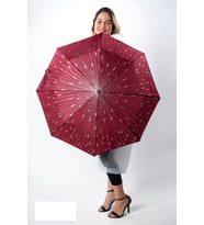 Damla Desenli Fiberglass Güçlü Mekanizma Tam Otomatik Kadın Şemsiye (A.Bordo)