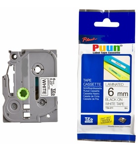PUUN®Brother P-Touch 6 Mm Tze-Tape Aze211 Muadil Beyaz Etiket (Çok Renkli)