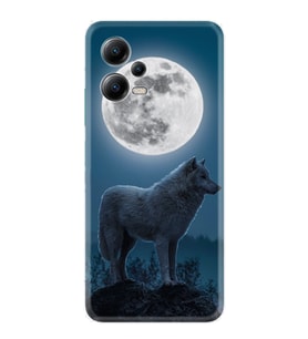 Xiaomi Poco X5 5g Kılıf Resimli Desenli Silikon Platinium Series Moon Wolf 1820