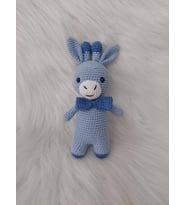 Mavi Miniş Zürafa Uyku Arkadaşı Amigurumi Organik Oyuncak