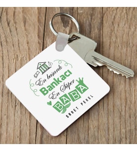 Kişiye Özel Bankacı Babalara Özel Anahtarlık
