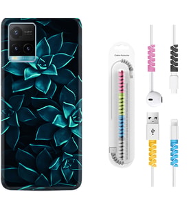 Vivo Y11S Y21S Y20 Y20S Y70 Kılıf Kablo Koruma Spiral Silikon Mistik Çiçekler 1650