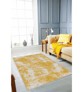 Sarı Sade Desensiz Kaymaz Tabanlı Dekoratif Halı SS05 - 100 x 160 cm