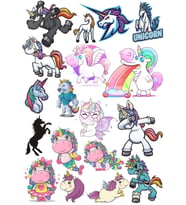 Unicorn Sticker Set 7 15 Parça Telefon, Tablet, Defter, Laptop Sticker
