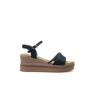 Kadın Dolgu Topuklu Taş Detaylı Günlük Sandalet 25y 25y399-3 Z Siyah (Siyah)