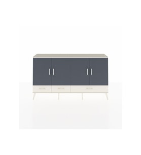 Arges Konsol 6 Raflı 3 Çekmeceli 4 Kapaklı 176x30x99 Aytaşı-Antrasit/Aytaşı