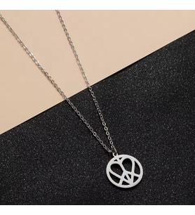 Minimal Barış Sembol Kolye 925K Gümüş