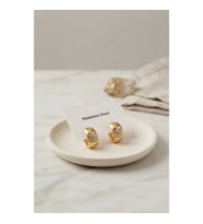 Mey İthalat® 316L Çelik Gold Renk Kalın Halka Tasarım Model Küpe