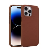 iPhone 14 Pro Max Kılıf M-Safe Şarj Özellikli Kumaş Tasarımlı Miami Sert PC Kılıf