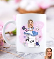 BK Gift Kişiye Özel Karikatürlü Harikalar Diyarı Beyaz Kupa Bardak