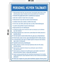 Metal Personel Hijyen Talimatı 30 cm x 40 cm A3 Büyüklüğünde Uyarı Levhası Yönlendirme Tabelası