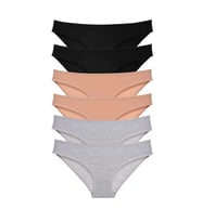 6 adet Süper Eko Set Likralı Kadın Slip Külot Siyah Ten Gri