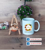 Diyetisyen Kupa Bardak Beyaz ve Fotoğraflı Ahşap Anahtarlık Hediye (Model 1)