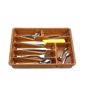 KÜÇÜK - AHŞAP RENK - 7 BÖLMELİ ÇEKMECE İÇİ KAŞIKLIK 36X32CM (5343)