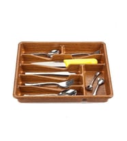 KÜÇÜK - AHŞAP RENK - 7 BÖLMELİ ÇEKMECE İÇİ KAŞIKLIK 36X32CM (5343)