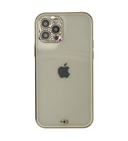 Apple İphone 12 Pro Max Kılıf Liva Taşlı Silikon - Beyaz