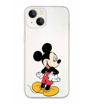 Apple iPhone 13 Uyumlu Kapak Mickey Mouse Tasarımlı Şeffaf Silikon Kılıf