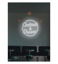 Coctails & Dreams Yazılı Neon Tabela
