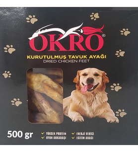 Okro Kurutulmuş Tavuk Ayağı 500gr Köpek Ödül Maması