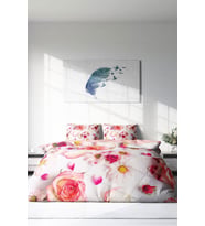 Çift Kişilik ( Lastikli Çarşaflı ) %100 Pamuk Saten Nevresim Takımı White Rose