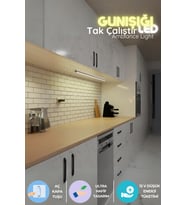 Şerit LED Mutfak tezgah altı led ışık bar aç kapa günışığı yapışkanlı 1 metre - lambader gun5