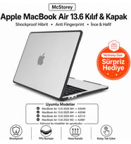 MacBook Air 13.6 inç M2 M3 M4 M5 Uyumlu Darbe Korumalı Sert Kılıf Rugged Koruma Hard Case – A2681 A3113 A3240 A3449 Güçlendirilmiş Köşe Koruma Şeffaf