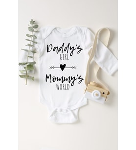 Kız Bebek Beyaz Babasının Kızı Annesinin Dünyası Çıtçıtlı Body