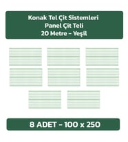 KONAK TEL ÇİT SİSTEMLERİ 8 ADET PANEL ÇİT TELİ SADE 100 X 250 CM (Yeşil)