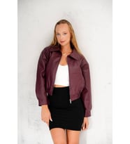 Oversize Basic Deri Ceket - Sokak Modasının Yeni İkonu (Bordo)