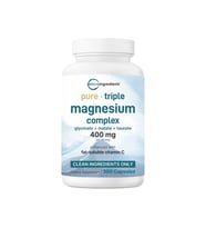 Pure Triple Magnesium Complex Glycine + Malate + Taurate & Vitamin c / 400 mg 300 Softgels