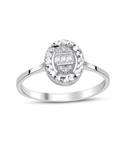 0.11 Karat Baget Pırlanta Yüzük (G-H VS/ Oval Efektli) (Beyaz)