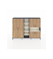 Arges Dolap 13 Raflı 6 Kapaklı 220x30x163 Antrasit-Çam/Aytaşı