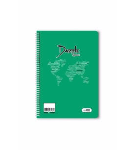 Çizgili 40 Yaprak Spiralli Defter A4 Boy Plastik Kapak (1 Adet ) (Yeşil)