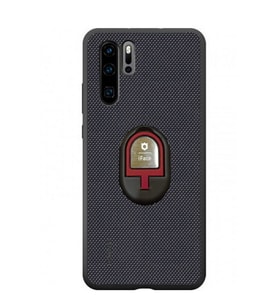 İFACE Huawei P30 Pro 6.47 inc Yüzüklü Silikon Telefon Kılıfı (Siyah-Kırmızı)